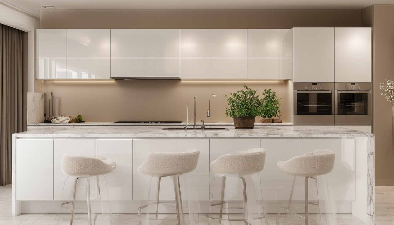 découvrez l'élégance intemporelle d'une cuisine blanche associée à des murs taupe. ce mélange sophistiqué offre une harmonie parfaite entre modernité et chaleur, créant un espace convivial et stylé pour vos moments culinaires.