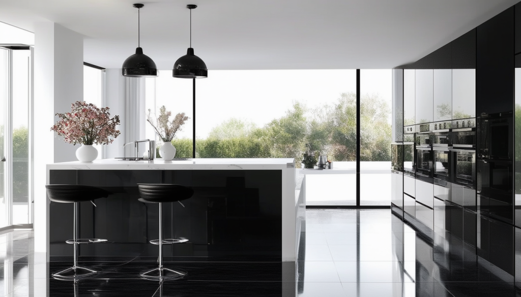 découvrez l'élégance de la cuisine blanche et noire, une harmonie intemporelle qui allie sophistication et modernité. transformez votre espace culinaire en un lieu chic et convivial où design et fonctionnalité se rencontrent.