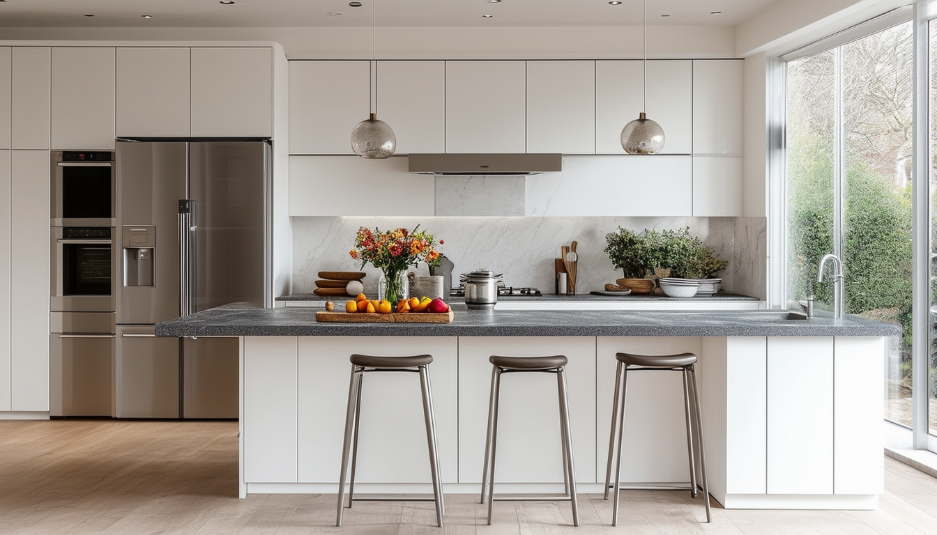 découvrez comment la cuisine blanche associée à un plan de travail gris crée une ambiance moderne et harmonieuse dans votre intérieur. inspirez-vous de nos conseils pour optimiser l'esthétique et la fonctionnalité de votre espace culinaire.