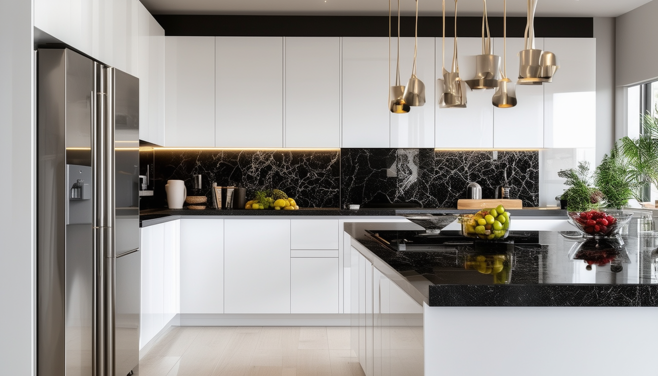 Cuisine Blanche Plan De Travail Noir Et Bois Cuisiner en Harmonie : Le Chic de la Cuisine Blanche avec un Plan de