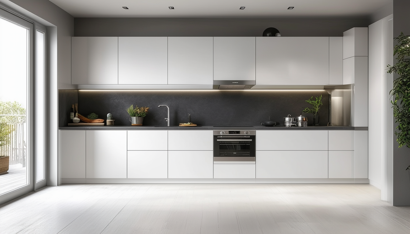 découvrez comment créer un équilibre parfait dans votre intérieur avec une cuisine blanche élégante et un plan de travail gris anthracite. cette association moderne et chic apportera luminosité et sophistication à votre espace culinaire.