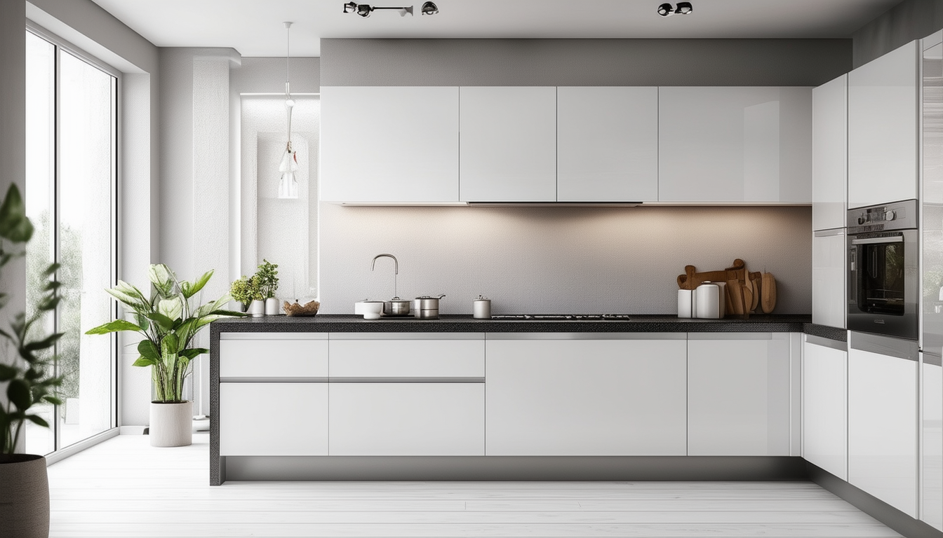 découvrez l'harmonie parfaite entre esthétisme et fonctionnalité avec notre cuisine blanche ornée d'un plan de travail gris anthracite. un design contemporain qui illumine votre espace tout en offrant un contraste élégant et moderne. transformez votre intérieur avec style et sophistication.