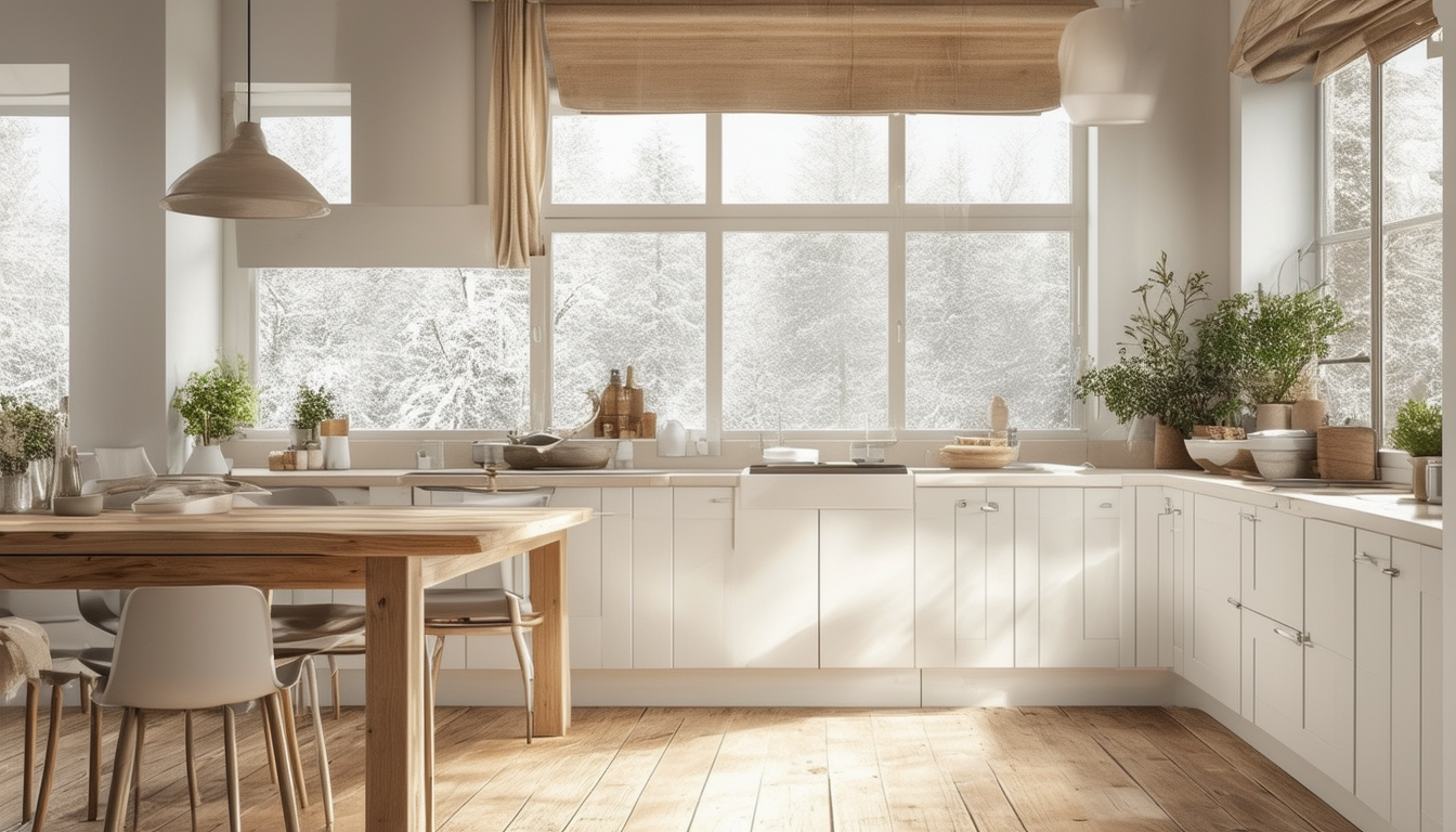 découvrez la beauté intemporelle de la cuisine scandinave, où le blanc pur s'harmonise parfaitement avec des éléments en bois naturels. plongez dans un univers de design minimaliste et chaleureux qui inspire convivialité et tranquillité. idéale pour ceux qui recherchent un espace à la fois fonctionnel et esthétique.